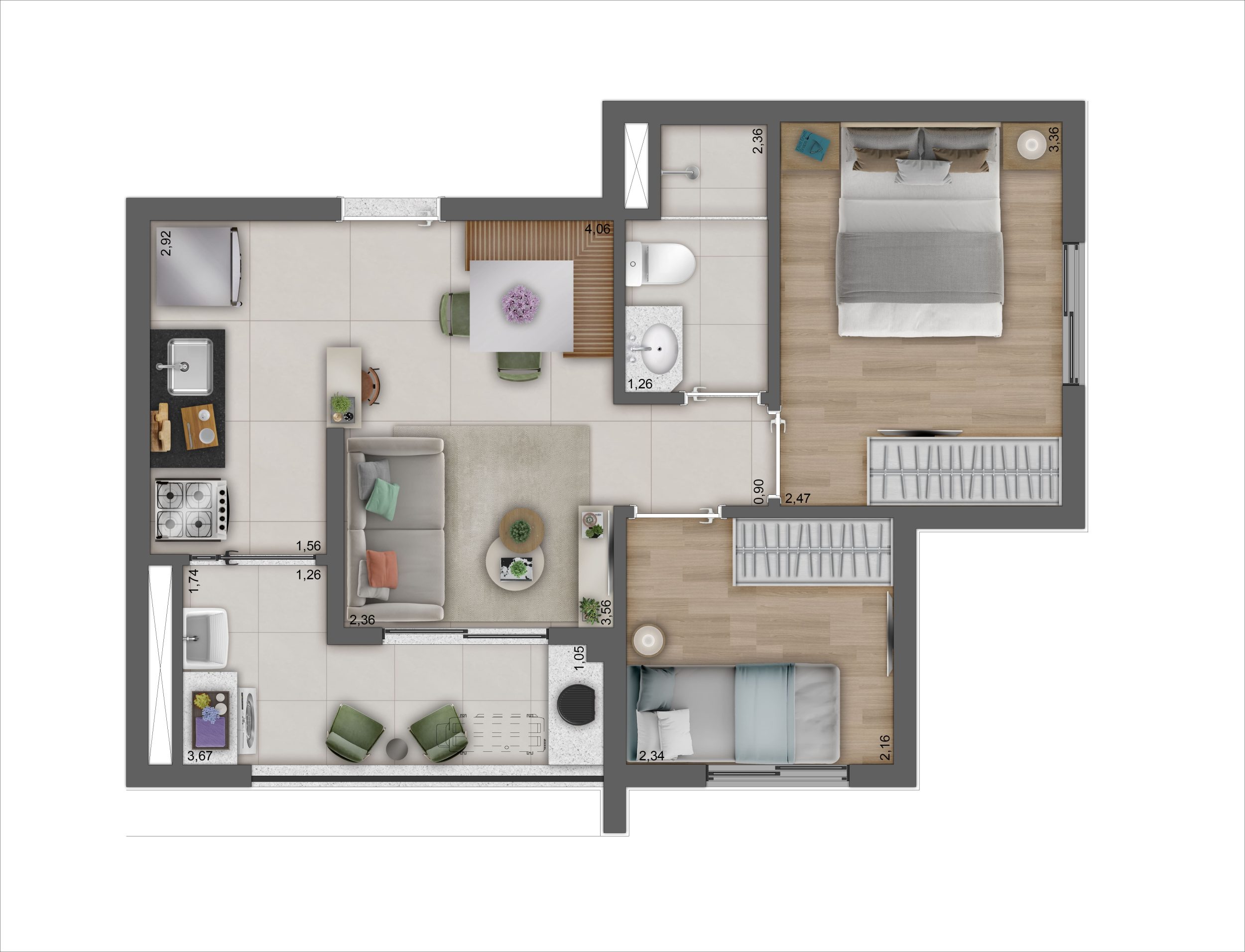 Planta Tipo 41m² - Final 3