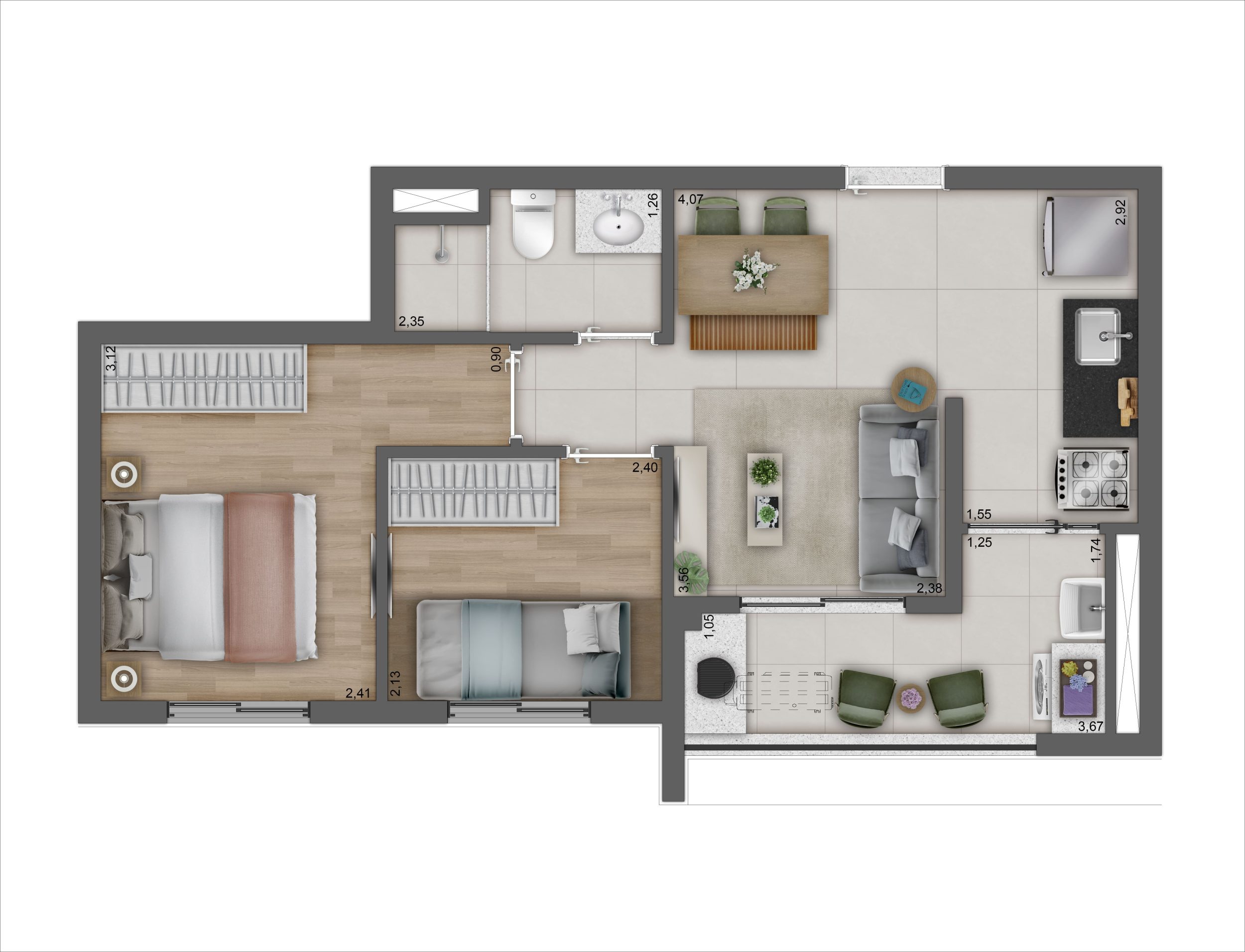 Planta Tipo 42m² - Final 4