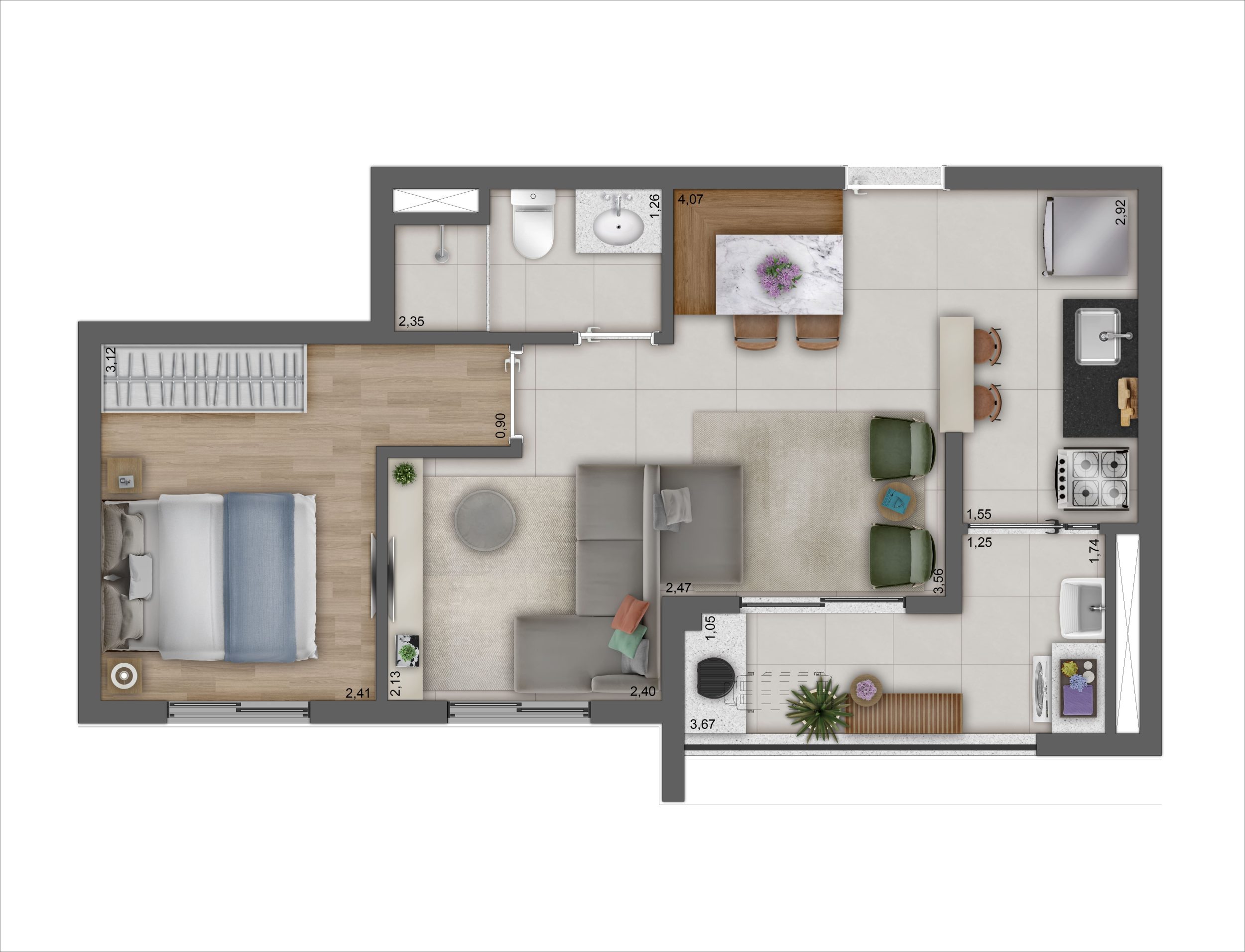 Planta Tipo 42m² - Ampliado - Final 4