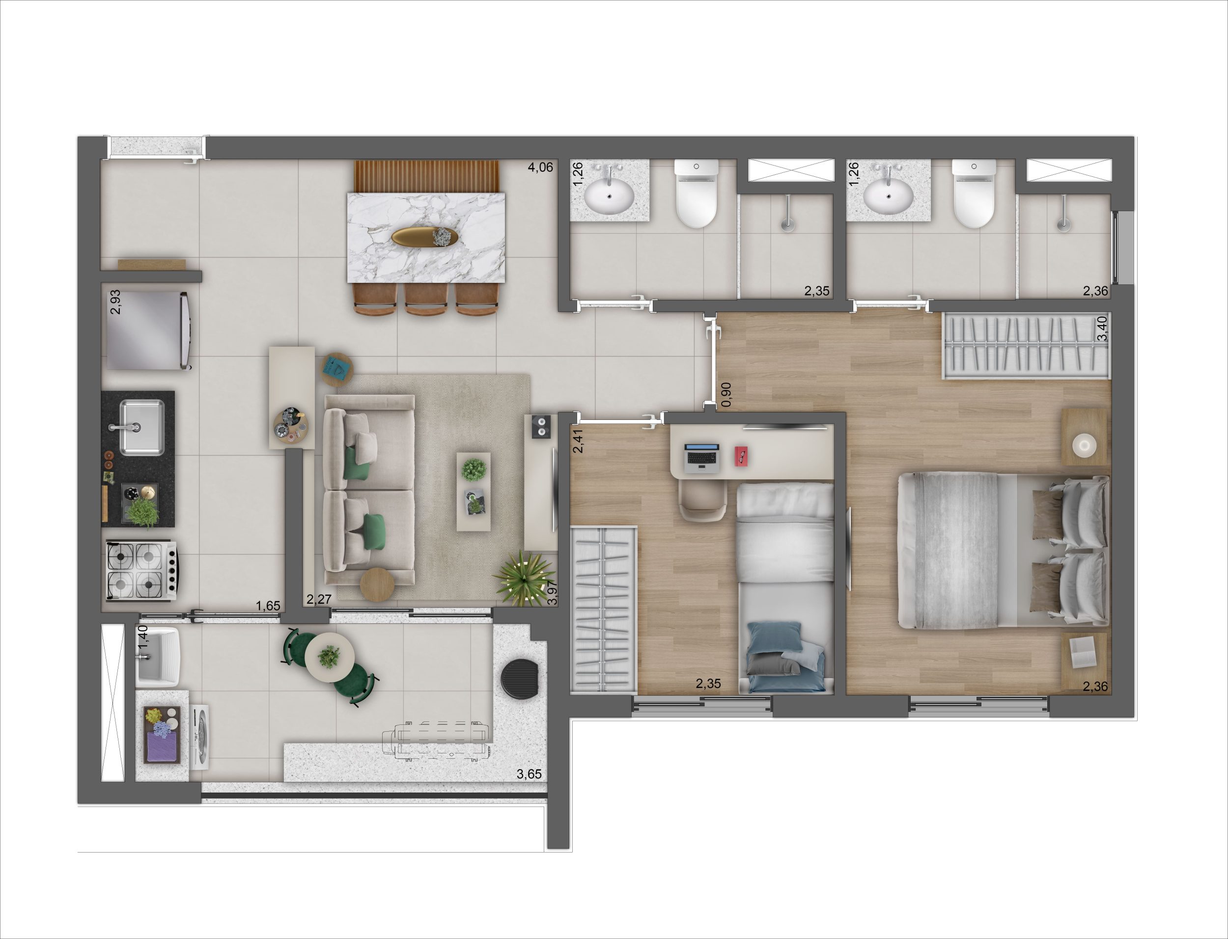 Planta Tipo 49m² - Final 6